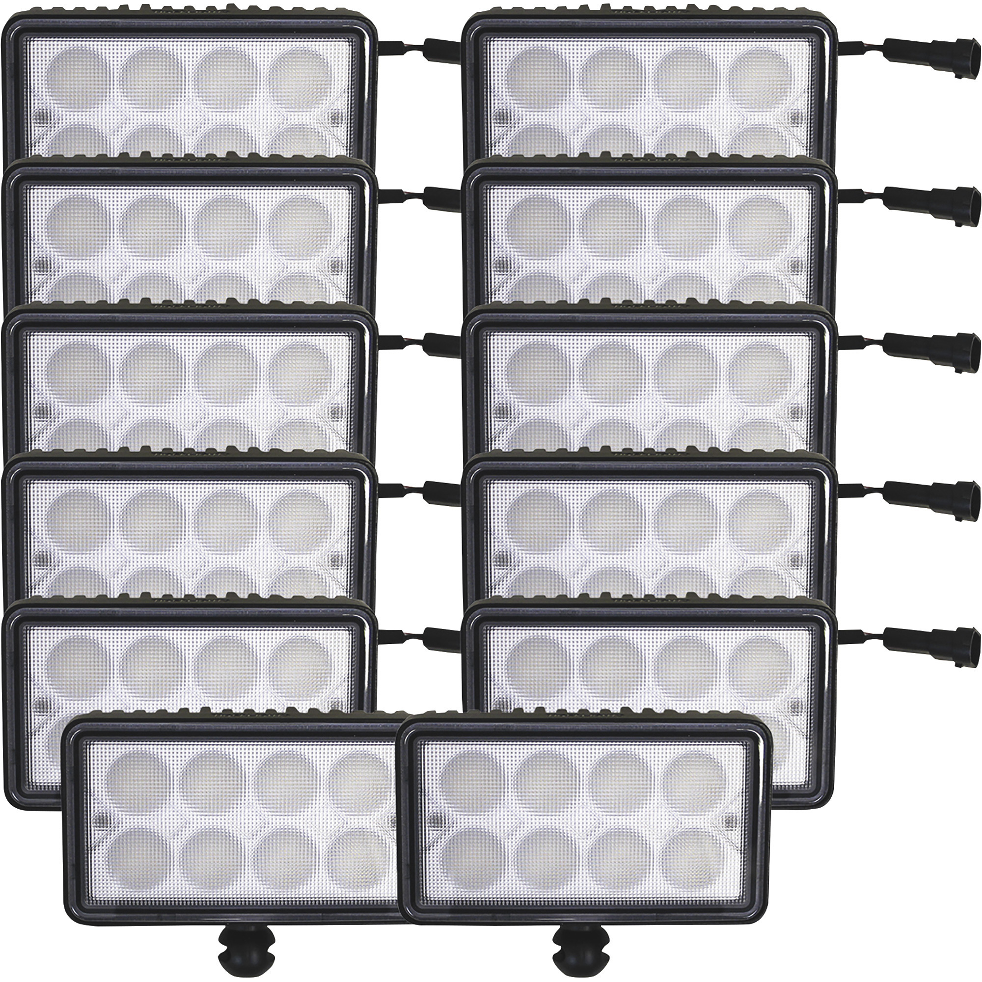 Tiger Lights LED Flood Tractor Light Kit - 480 Watts, 38,400 Lumens, 12 Lights, 8 LEDs Each, Model# JDKIT1